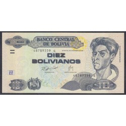 Боливия 10 боливиано 1986 г. (BOLIVIA 10 bolivianos 1986) P228(2): UNC