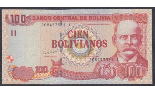 Боливия 100 боливиано 1986 год (BOLIVIA 100 bolivianos 1986) P 241: UNC