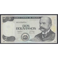 Боливия 2 боливиано 1986 г. (BOLIVIA 2 bolivianos 1986) P 202a: UNC