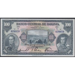 Боливия 100 боливиано 1928 г. (BOLIVIA  100 bolivianos 1928 ) P 125(6): UNC-/UNC