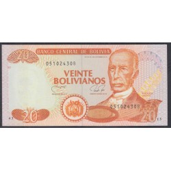 Боливия 20 боливиано 1986 (BOLIVIA 20 bolivianos 1986) P 205b: UNC