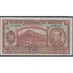 Боливия 20 боливиано 1928 г. (BOLIVIA 20 Bolivianos 1928) P 131(7): UNC