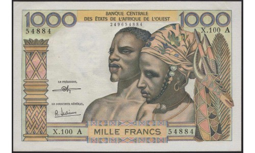 Кот-д'Ивуар 1000 франков без даты (Cote d'Ivoire 1000 francs not dated) P 103Ai : UNC-