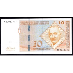 Босния и Герцеговина 10 марок 2017 г. (BOSNIA & HERZEGOVINA 10 Konvertibilnih Maraka 2017) Р81:Unc