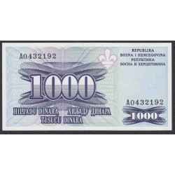 Босния и Герцеговина 1000 динар 1995 года, Редкость! (BOSNIA & HERZEGOVINA 1000 Dinara 1995) P 47C: UNC
