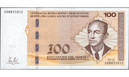 Босния и Герцеговина 100 марок 2012 (BOSNIA & HERZEGOVINA 100 maraka 2012) P 86a : UNC
