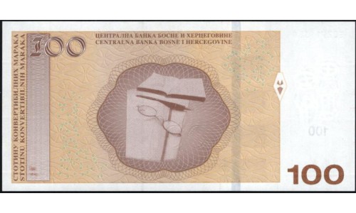 Босния и Герцеговина 100 марок 2012 (BOSNIA & HERZEGOVINA 100 maraka 2012) P 87a : UNC