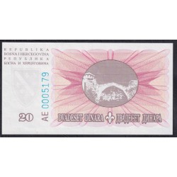 Босния и Герцеговина 20 динар 1994 г. (BOSNIA & HERZEGOVINA  20 Dinara 1994) P 42: UNC