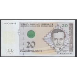 Босния и Герцеговина 20 марок 2008 г. (BOSNIA & HERZEGOVINA  20 maraka 2008) P 74: UNC