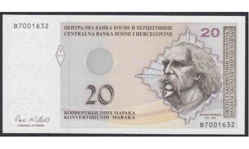 Босния и Герцеговина 20 марок 1998 г. (BOSNIA & HERZEGOVINA  20 maraka 1998) P66: Unc 