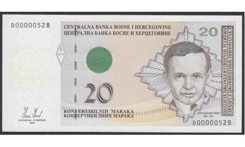 Босния и Герцеговина 20 марок 2008 г. (BOSNIA & HERZEGOVINA  20 maraka 2008) P 75: Unc 