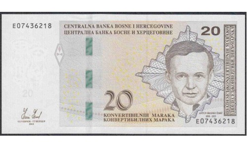 Босния и Герцеговина 20 марок 2012 г. (BOSNIA & HERZEGOVINA  20 maraka 2012) P 82: Unc 