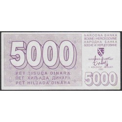 Босния и Герцеговина 5000 динар 1992 года (BOSNIA & HERZEGOVINA 5000 Dinara 1992) P 27: UNC--