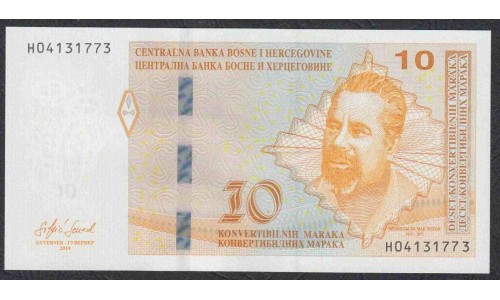 Босния и Герцеговина 10 марок 2019 г. (BOSNIA & HERZEGOVINA 10 Konvertibilnih Maraka 2019) Р 80c: UNC