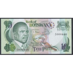 Ботсвана 10 пула 1982 года (Botswana 10 pula 1982) P 9a: UNC