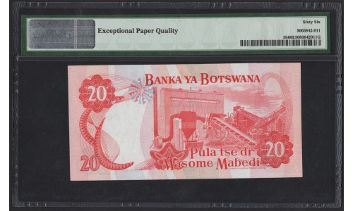 Ботсвана 20 пула 1979 (Botswana 20 pula 1979) P 5b : UNC 66 EPQ PMG