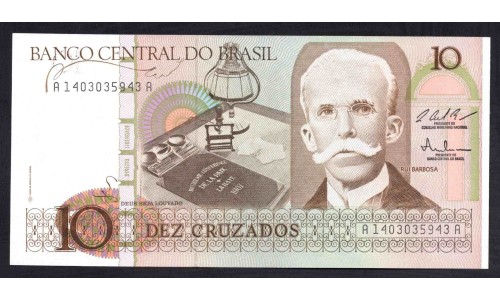 Бразилия 10 крузадо (1987) (BRASIL 10 cruzados (1987)) P 209b : UNC