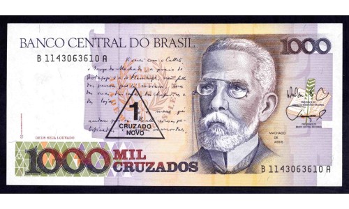 Бразилия 1 крузадо (1989) (BRASIL 1 cruzado (1989)) P 216b : UNC
