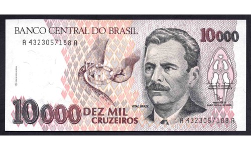 Бразилия 10000 крузейро (1991-1993) (BRASIL 10000 cruzeiros (1991-1993)) P 233b : UNC