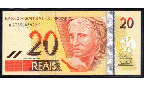 Бразилия 20 реалов (2002-2010) (BRASIL 20 reais (2002-2010)) P 250b: UNC