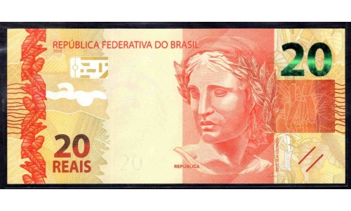 Бразилия 20 реалов 2010 (BRASIL 20 reais 2010) P 255a : UNC