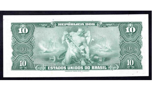 Бразилия 10 крузейро (1961-1963) (BRASIL 10 cruzeiros (1961-1963)) P 167b : UNC