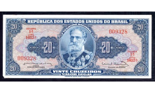 Бразилия 20 крузейро (1961-1963) (BRASIL 20 cruzeiros (1961-1963)) P 168b : UNC