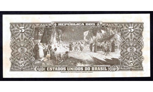 Бразилия 5 крузейро (1962-1964) (BRASIL 5 cruzeiros (1962-1964)) P 176a : UNC