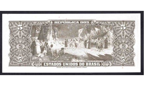 Бразилия 5 крузейро (1962-1964) (BRASIL 5 cruzeiros (1962-1964)) P 176b : UNC