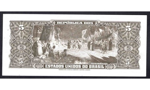Бразилия 5 крузейро (1962-1964) (BRASIL 5 cruzeiros (1962-1964)) P 176d : UNC