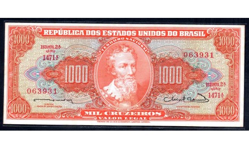 Бразилия 1000 крузейро (1963) (BRASIL 1000 cruzeiros (1963)) P 181 : UNC