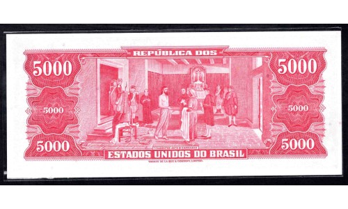 Бразилия 5000 крузейро (1965) (BRASIL 5000 cruzeiros (1965)) P 182А : UNC