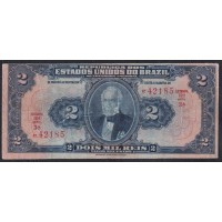 Бразилия 2 Мил Рейса (1919) Просто Редкость, Принтер ABNC (BRASIL 2 Mil Reis (1919) Printed ABNC) P 14: F/VF