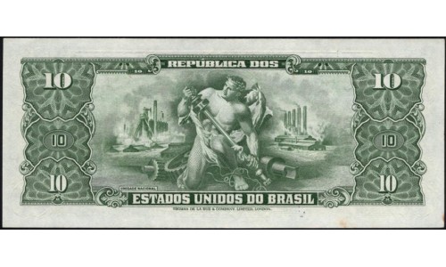 Бразилия 10 крузейро (1950) (BRASIL 10 cruzeiros (1950) ser.163) P 143 : UNC