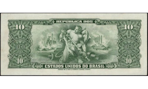 Бразилия 10 крузейро (1950) (BRASIL 10 cruzeiros (1950) ser.245) P 143 : UNC