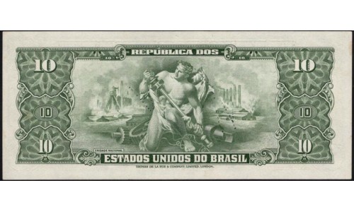 Бразилия 10 крузейро (1950) (BRASIL 10 cruzeiros (1950) ser.378) P 143 : aUNC