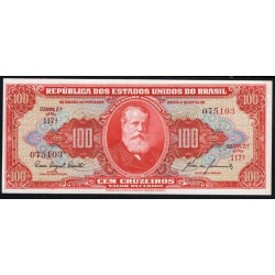 Бразилия 100 крузейро (1960) РЕДКОСТЬ!!!, серия 117 (BRASIL 100 cruzeiros (1960)) P 162: UNC
