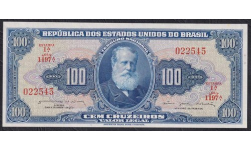 Бразилия 100 крузейро (1961-1964) (BRASIL 100 Cruzeiros (1961-1964)) P 170b: UNC