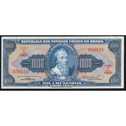 Бразилия 1000 крузейро (1961-1962), РЕДКОСТЬ!!! (BRASIL 1000 Cruzeiros (1961-1962)) P 173b: UNC