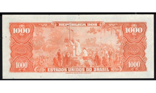 Бразилия 1000 крузейро (1961-1962), РЕДКОСТЬ!!! (BRASIL 1000 Cruzeiros (1961-1962)) P 173b: UNC