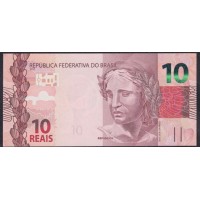 Бразилия 10 реалов 2010 года, серия ВА (BRASIL 10 reais 2010) P 254a : UNC