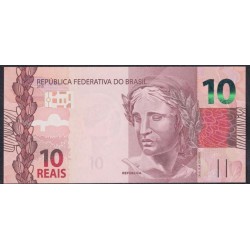 Бразилия 10 реалов 2010 года, серия ВА (BRASIL 10 reais 2010) P 254a : UNC