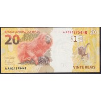 Бразилия 20 реалов 2010 года, Серия АА (BRASIL 20 reais 2010) P 255a: UNC