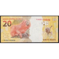 Бразилия 20 реалов 2010 (BRASIL 20 reais 2010) P 255с: UNC