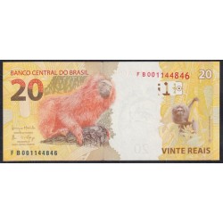 Бразилия 20 реалов 2010 (BRASIL 20 reais 2010) P 255с: UNC