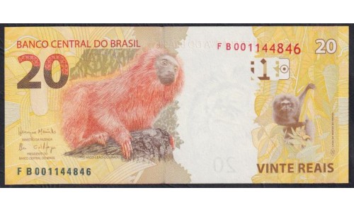 Бразилия 20 реалов 2010 (BRASIL 20 reais 2010) P 255с: UNC