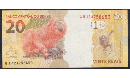 Бразилия 20 реалов 2010 года (BRASIL 20 reais 2010) P 255d: UNC