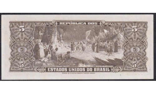 Бразилия 5 крузейро (1953-1959) (BRASIL 5 cruzeiros (1953-1959)) P 158d : UNC