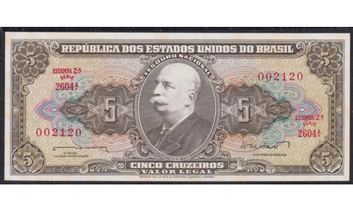Бразилия 5 крузейро (1962-1964) (BRASIL 5 cruzeiros (1962-1964)) P 176a : UNC