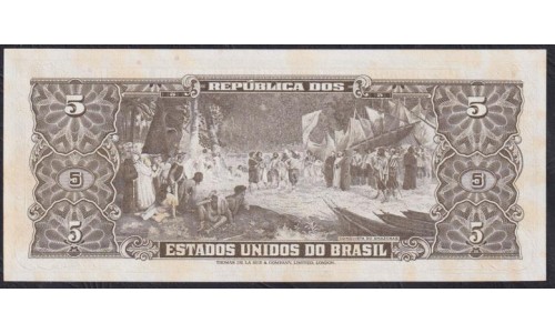 Бразилия 5 крузейро (1962-1964) (BRASIL 5 cruzeiros (1962-1964)) P 176a : UNC